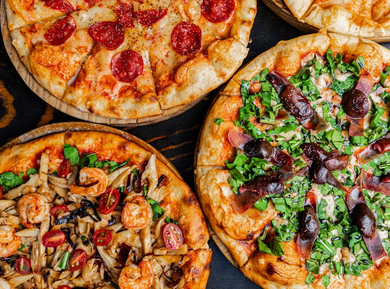 Four seasons pizza with toppings