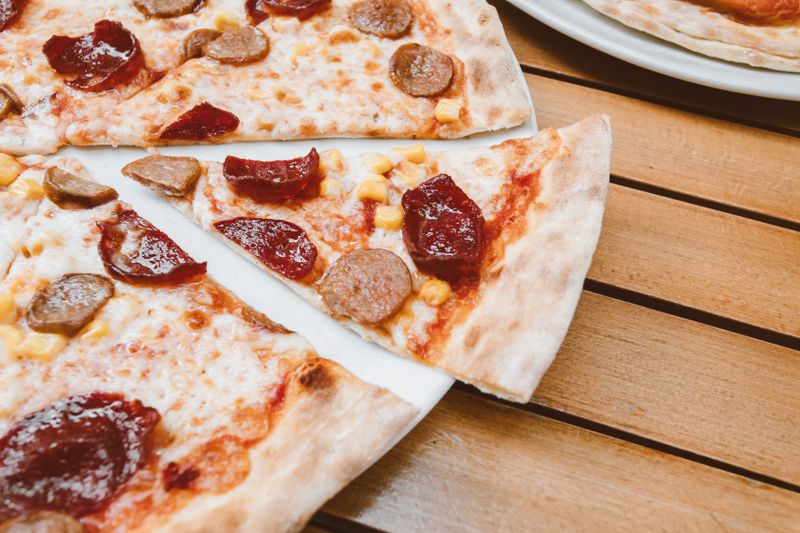 Meat lovers pizza loaded with toppings